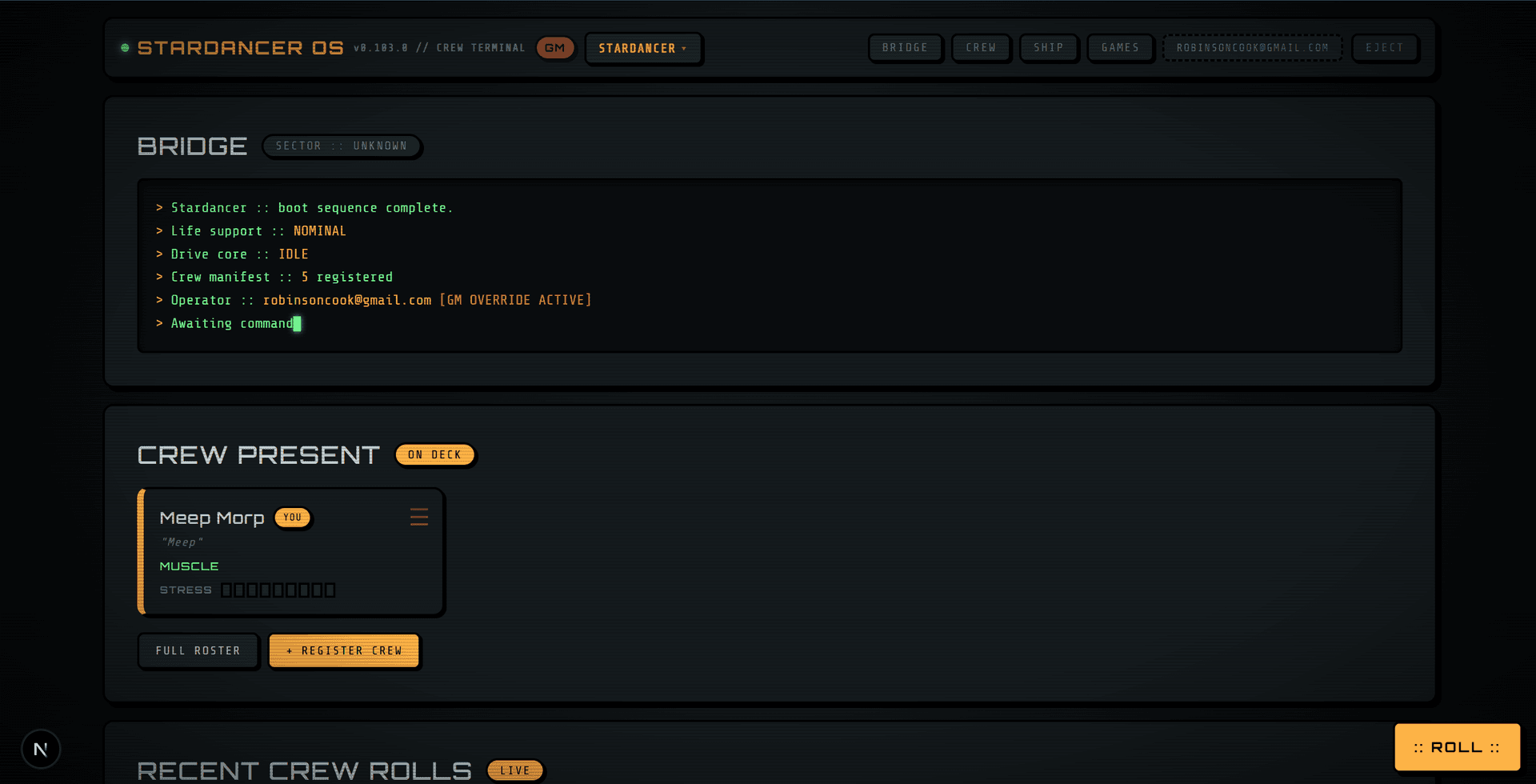 Stardancer OS screenshot